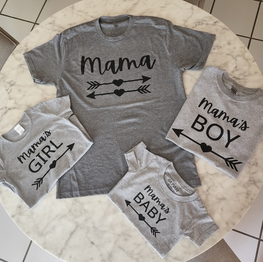Mama's Girl heart arrow graphic girls tee Hi-lo Size 4T Heather gray tshirt new - Picture 2 of 4